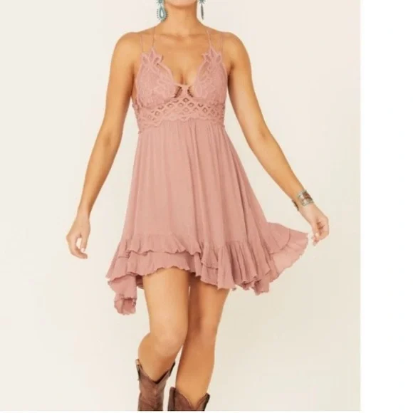 NWT Free People Adella small rose slip dress - Picture 1 of 8